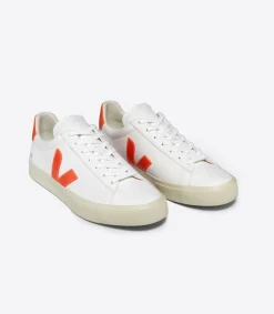 CAMPO LEATHER WHITE ORANGE FLUO>VEJA Fashion