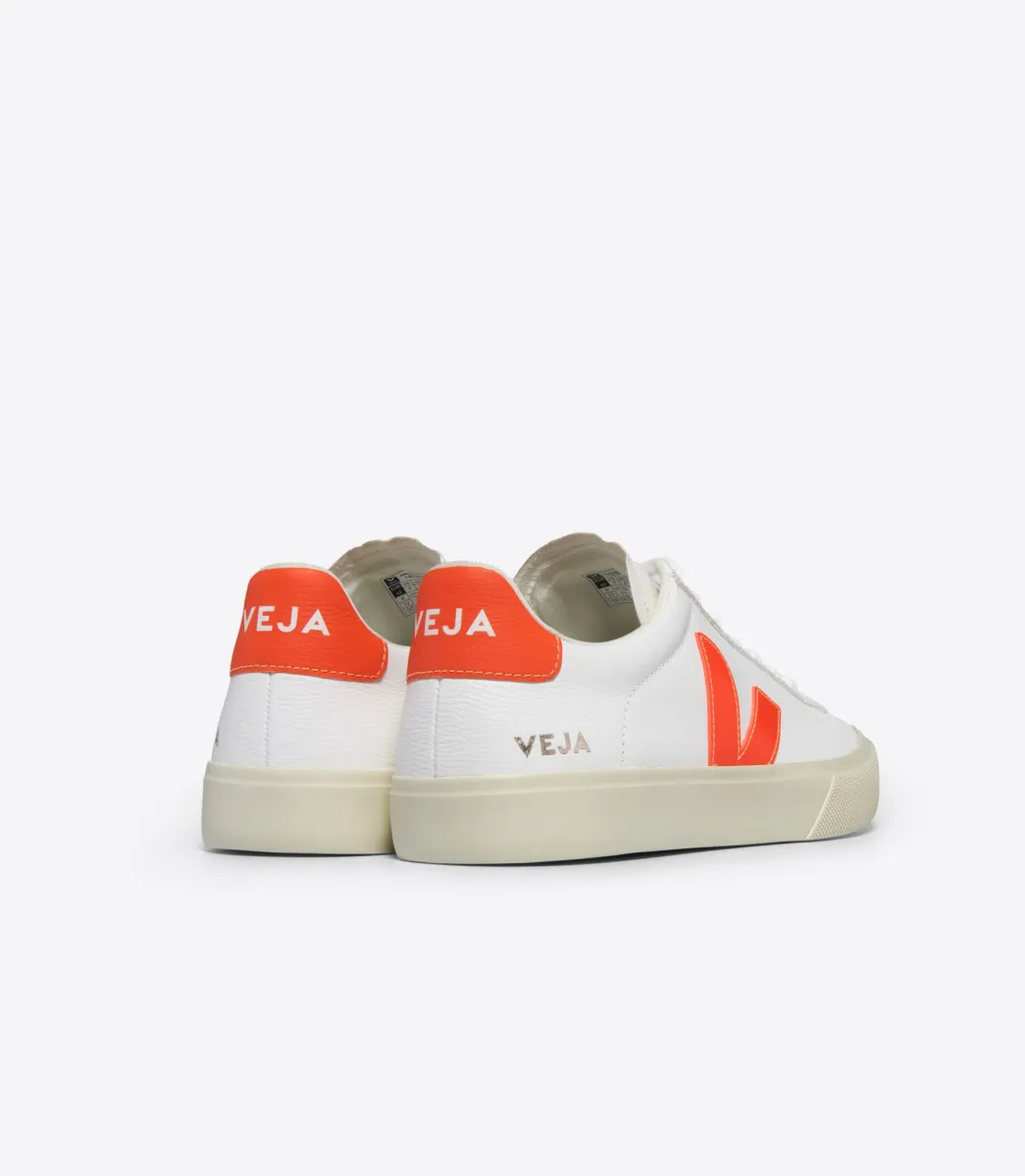CAMPO LEATHER WHITE ORANGE FLUO>VEJA Fashion