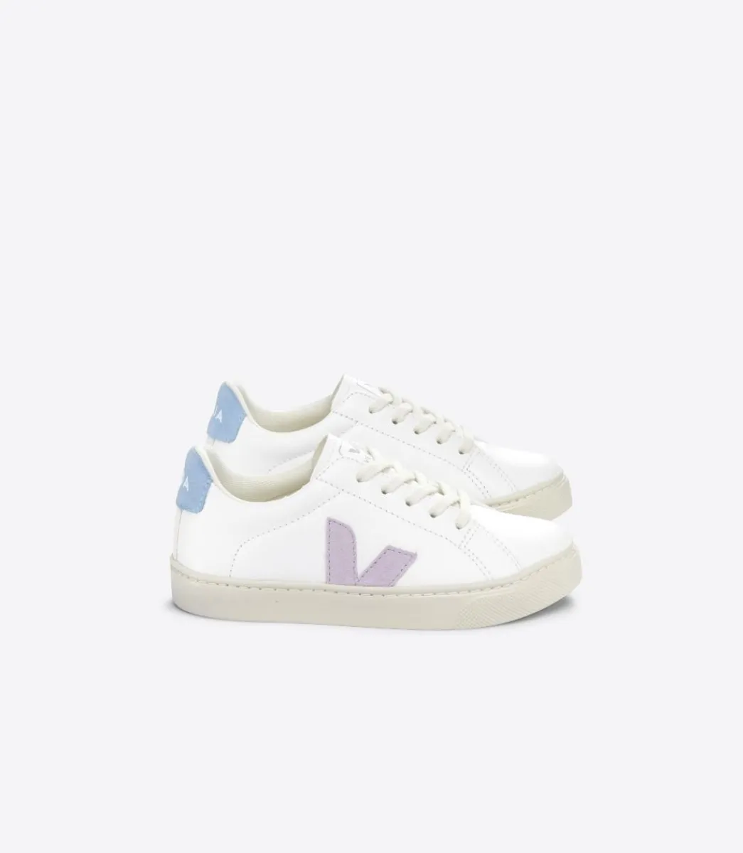 ESPLAR LACES LEATHER WHITE PARME STEEL>VEJA New