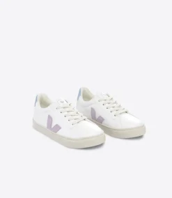 ESPLAR LACES LEATHER WHITE PARME STEEL>VEJA New