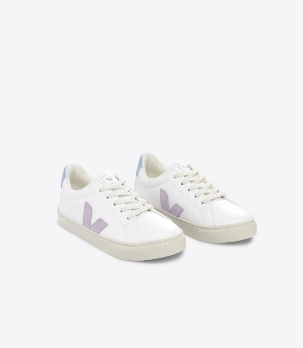 ESPLAR LACES LEATHER WHITE PARME STEEL>VEJA New