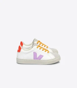 ESPLAR LACES LEATHER WHITE ORCHID ORANGE FLUO>VEJA Cheap