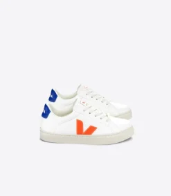 ESPLAR LACES LEATHER WHITE ORANGE FLUO>VEJA Cheap