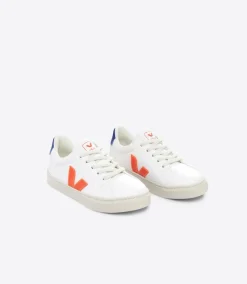 ESPLAR LACES LEATHER WHITE ORANGE FLUO>VEJA Cheap