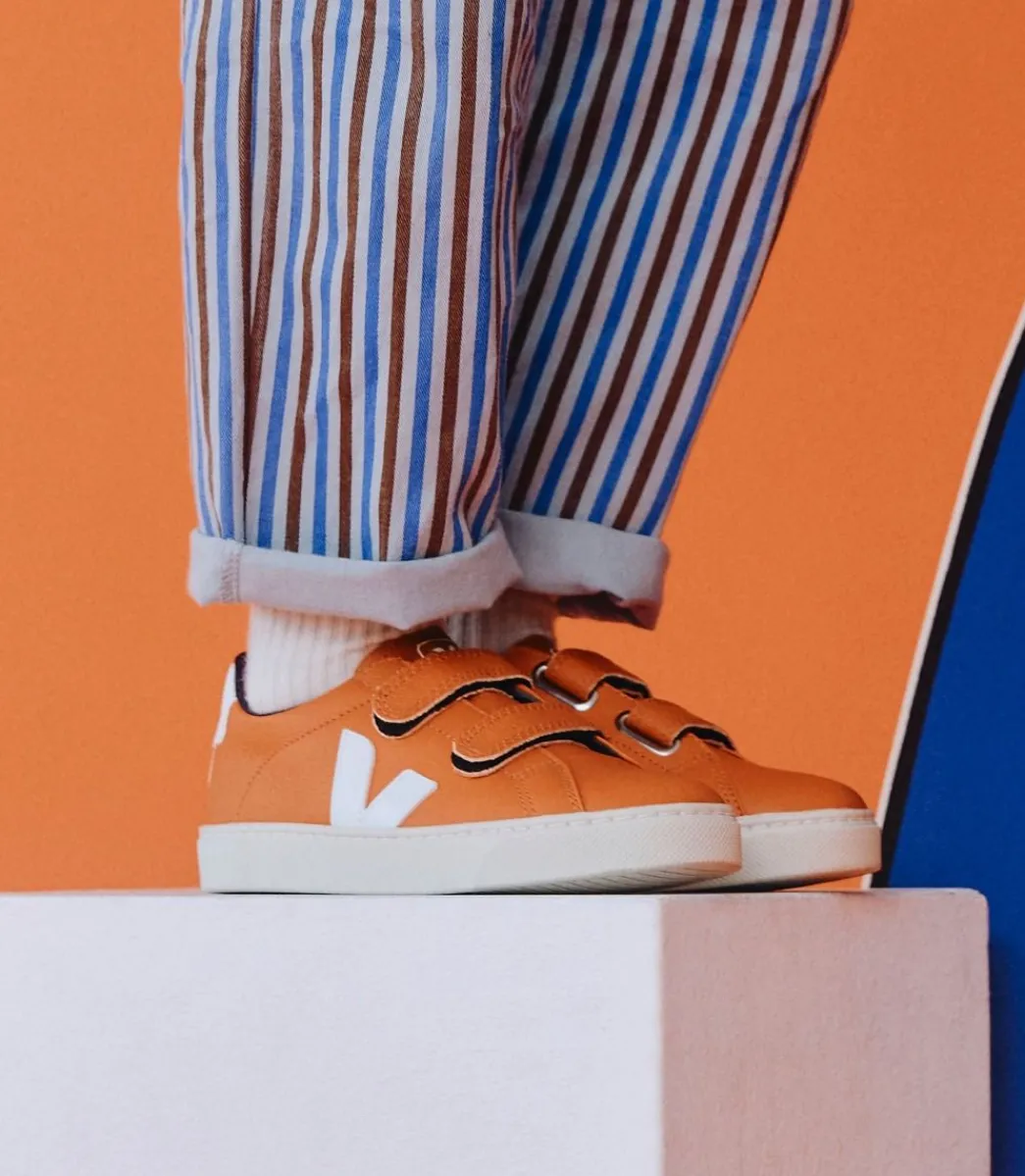 ESPLAR LEATHER PUMPKIN WHITE>VEJA Cheap