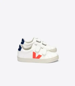 ESPLAR LEATHER WHITE ORANGE FLUO COBALT>VEJA Cheap