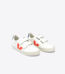 ESPLAR LEATHER WHITE ORANGE FLUO COBALT>VEJA Cheap