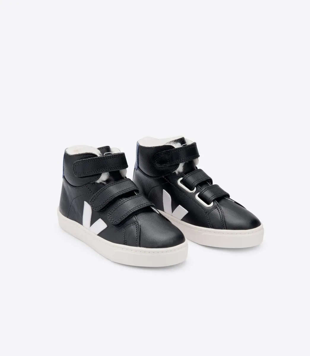 ESPLAR MID FURED LEATHER BLACK WHITE COBALT>VEJA Hot