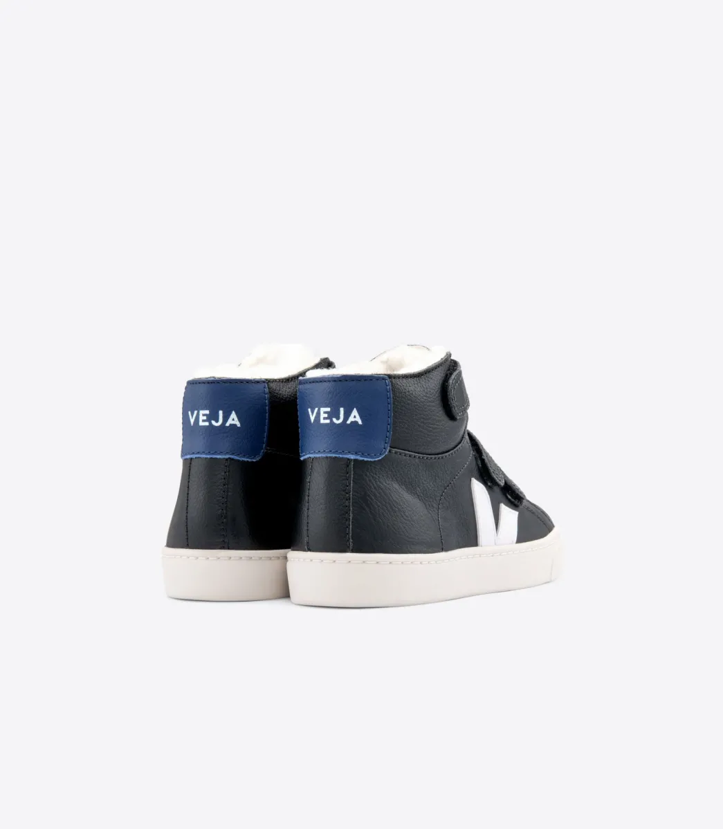 ESPLAR MID FURED LEATHER BLACK WHITE COBALT>VEJA Hot