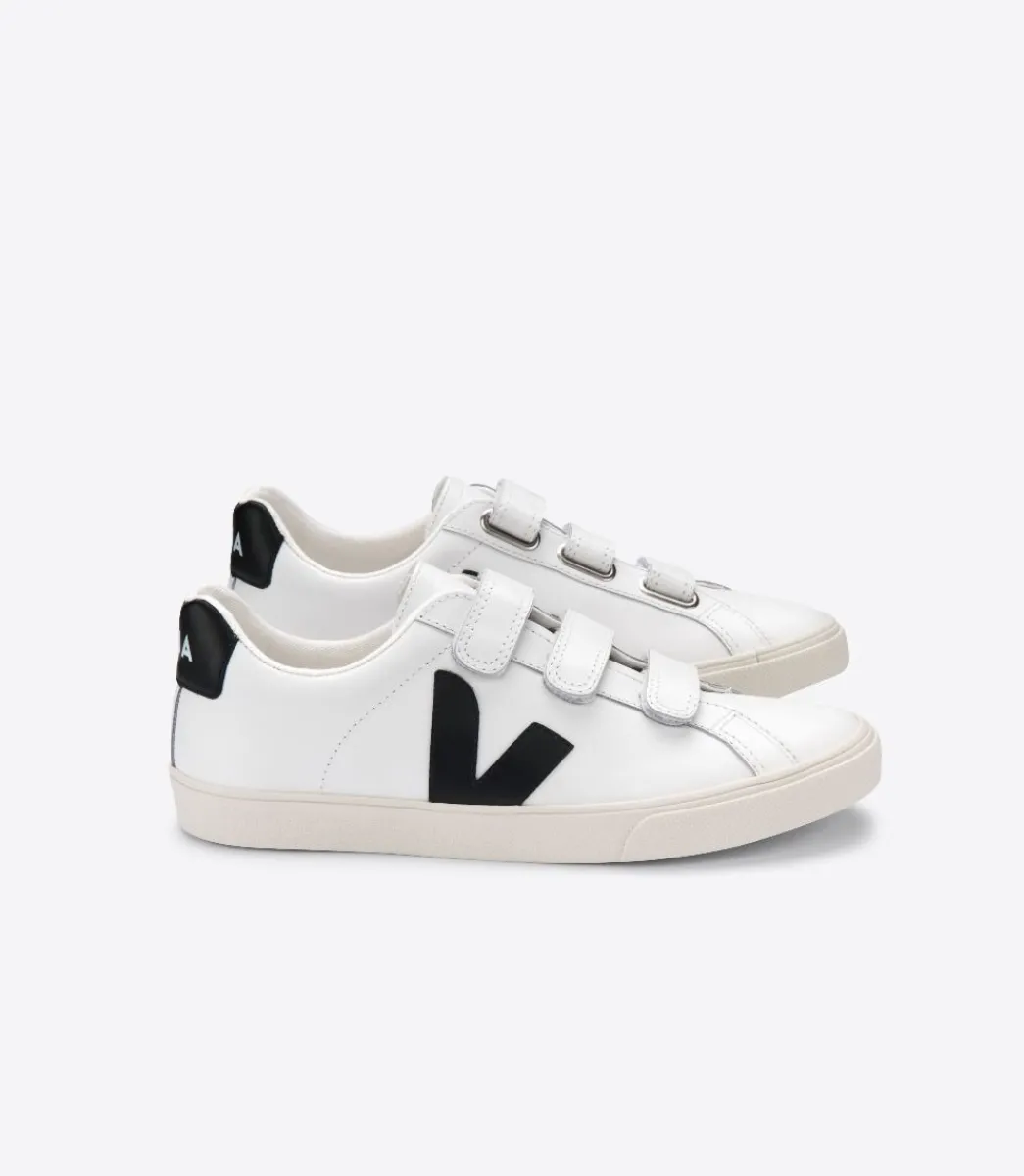 3-LOCK LEATHER WHITE BLACK>VEJA New