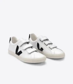 3-LOCK LEATHER WHITE BLACK>VEJA New