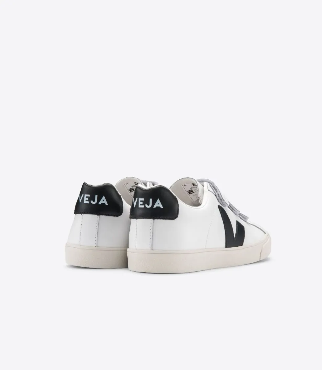 3-LOCK LEATHER WHITE BLACK>VEJA New
