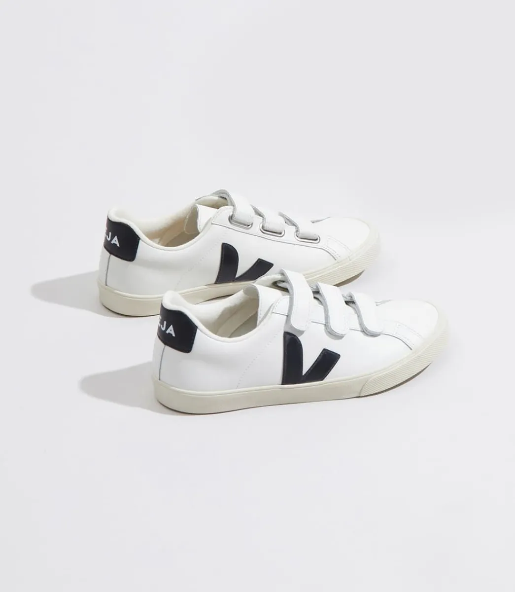 3-LOCK LEATHER WHITE BLACK>VEJA New