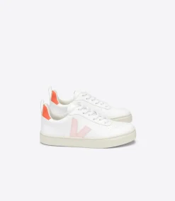 V-10 LACES CWL WHITE PETALE ORANGE FLUO>VEJA Sale
