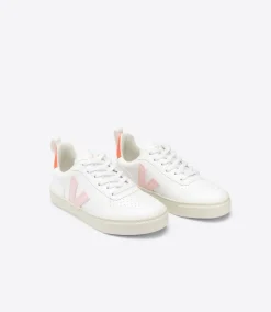 V-10 LACES CWL WHITE PETALE ORANGE FLUO>VEJA Sale