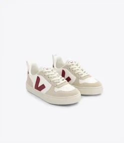 V-10 LACES LEATHER WHITE MARSALA ALMOND>VEJA Fashion
