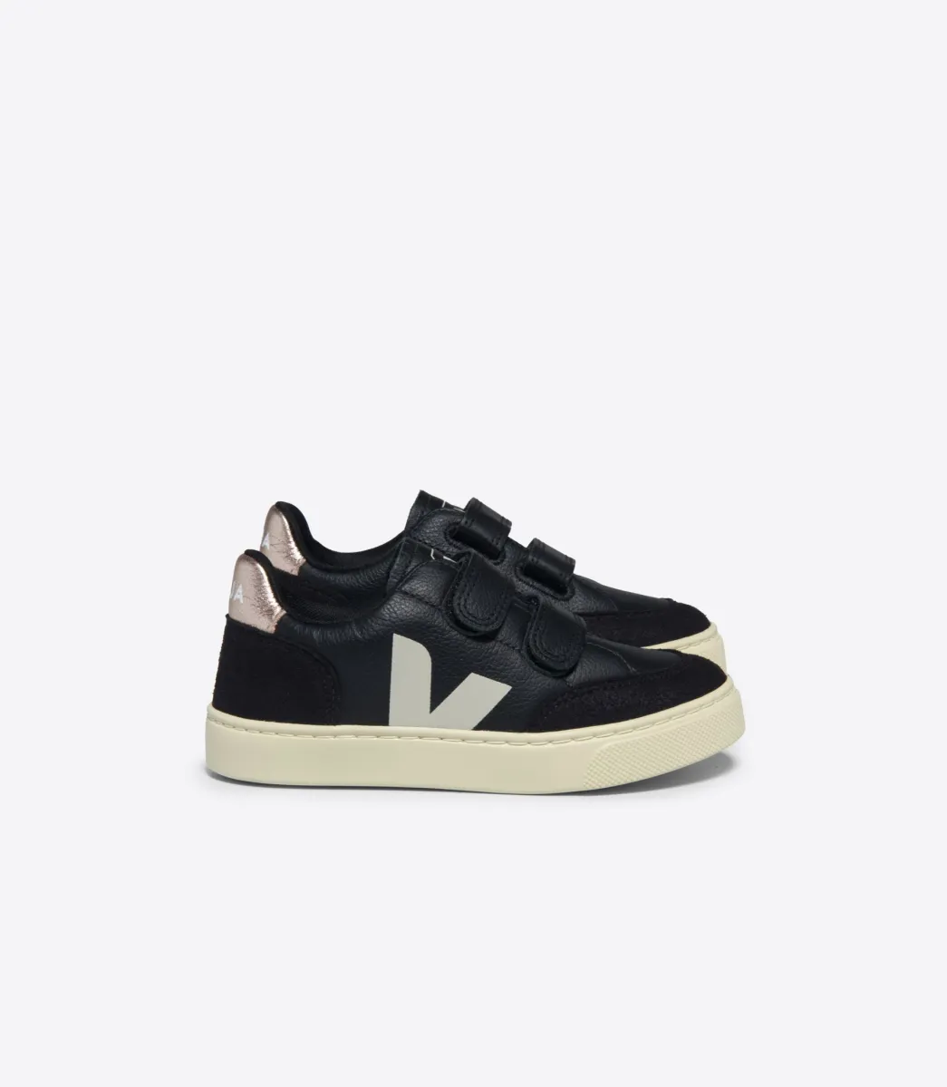V-12 LEATHER BLACK WHITE PLATINE>VEJA Sale