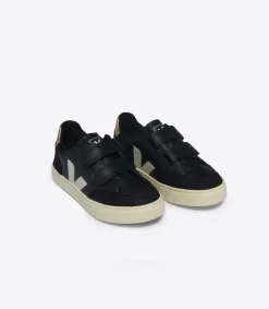 V-12 LEATHER BLACK WHITE PLATINE>VEJA Sale