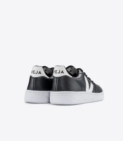 V-10 LEATHER BLACK WHITE WHITE SOLE><noscript><img width=