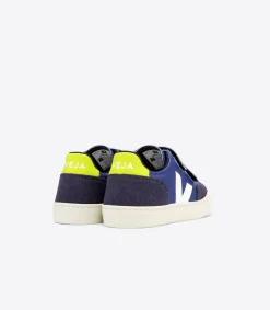V-12 LEATHER COBALT WHITE JAUNE FLUO><noscript><img width=
