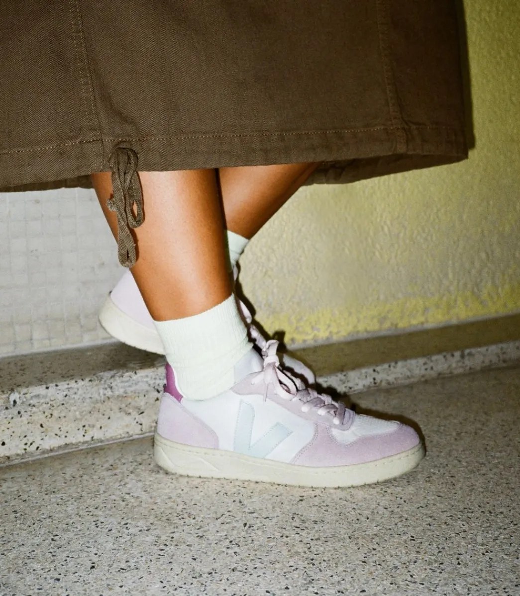 V-10 LEATHER GRAVEL MENTHOL PARME>VEJA Sale