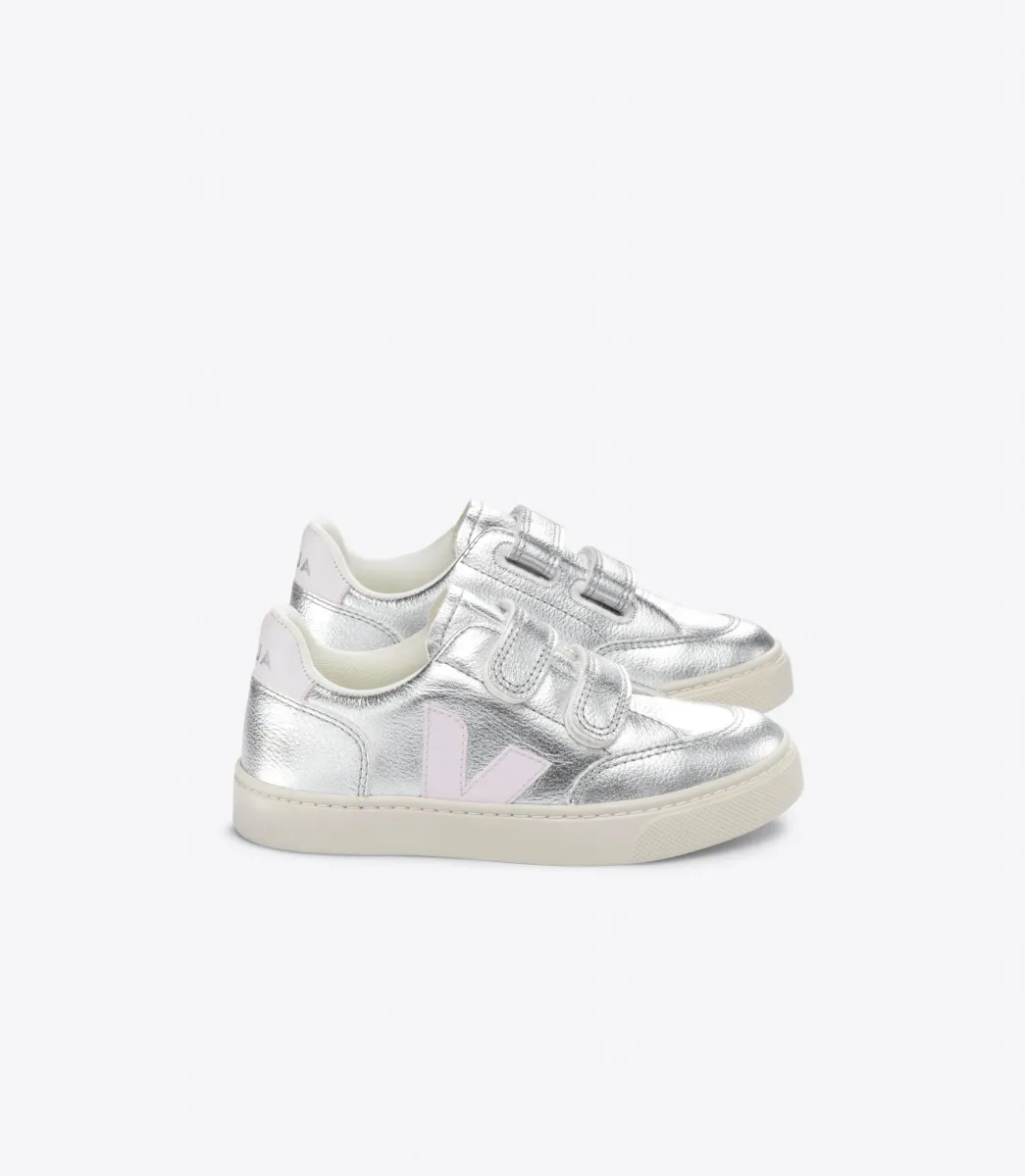 V-12 LEATHER SILVER LASSI>VEJA New