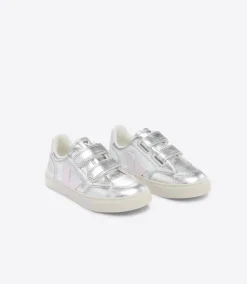 V-12 LEATHER SILVER LASSI>VEJA New