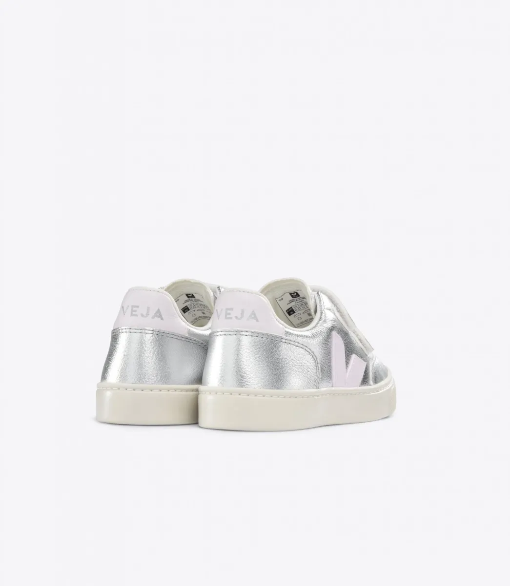 V-12 LEATHER SILVER LASSI>VEJA New