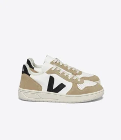 V-10 LEATHER WHITE BLACK SAHARA>VEJA Fashion