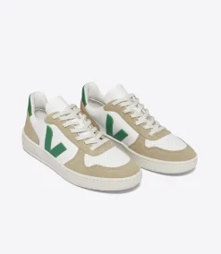 V-10 LEATHER WHITE EMERAUDE SAHARA>VEJA New
