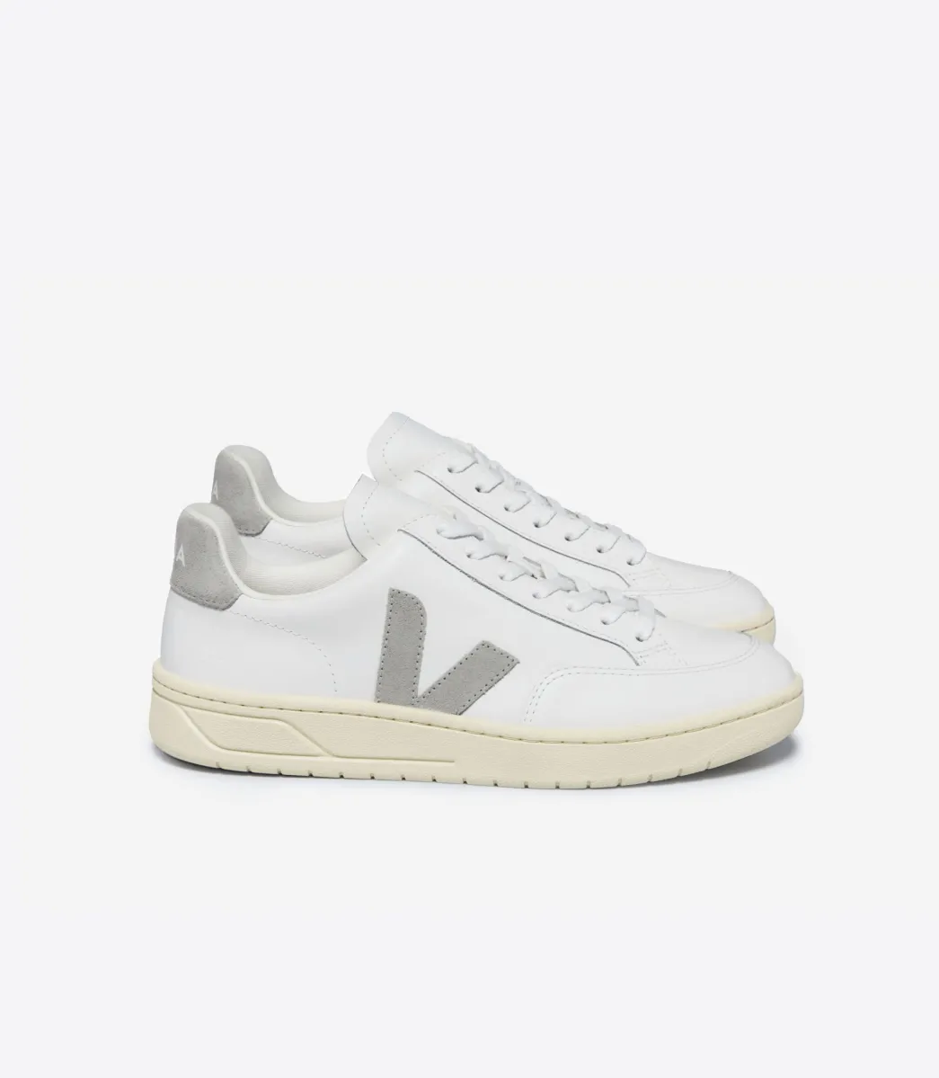 V-12 LEATHER WHITE LIGHT GREY>VEJA New