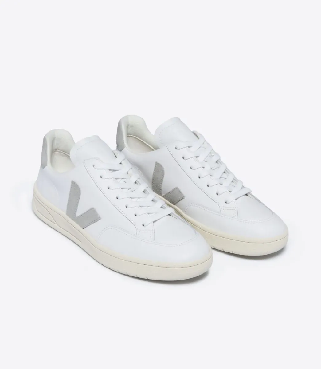 V-12 LEATHER WHITE LIGHT GREY>VEJA New