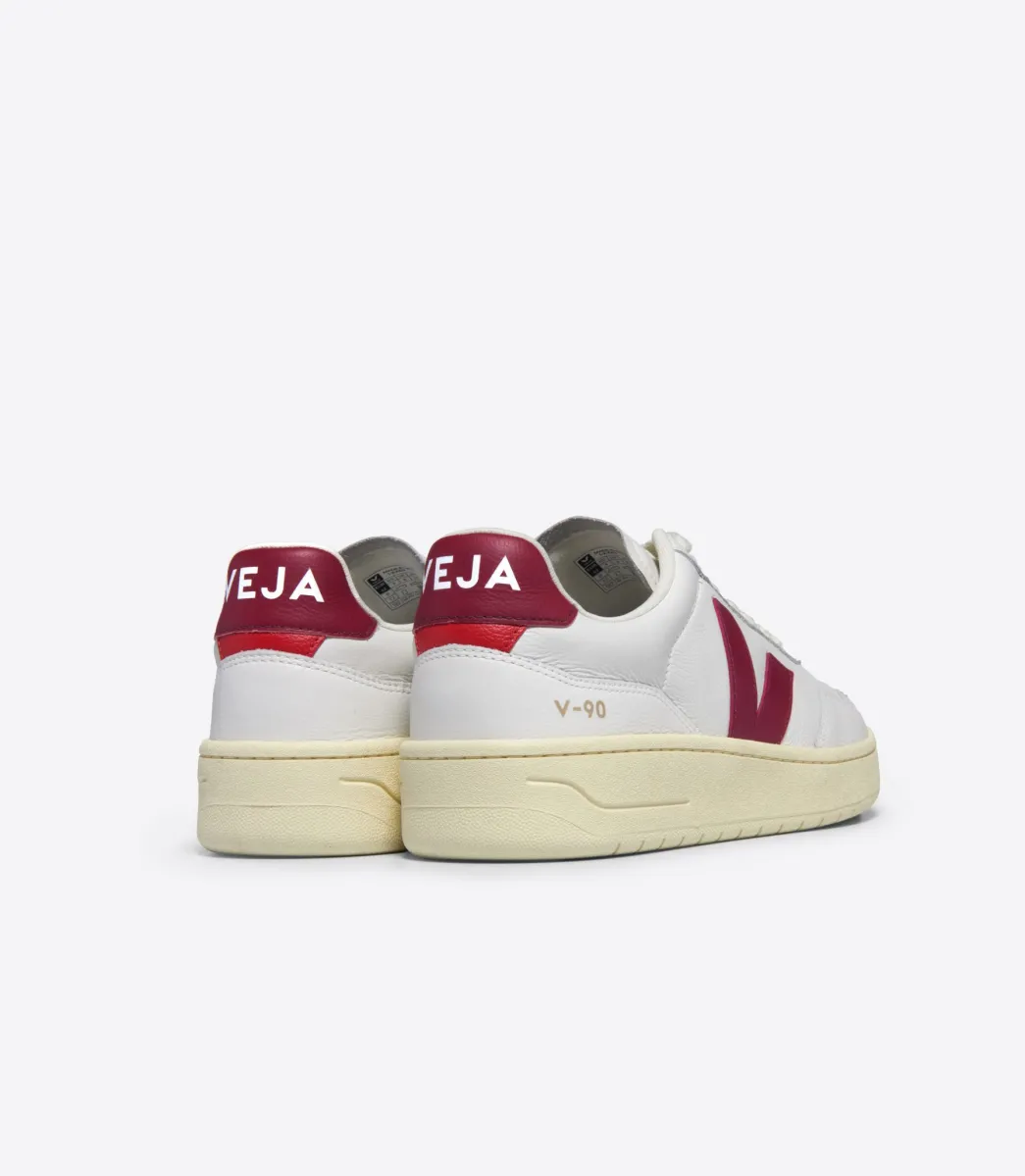 V-90 LEATHER WHITE MARSALA>VEJA Fashion
