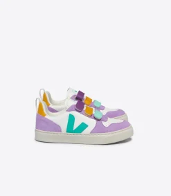 V-10 LEATHER WHITE MULTICO FRESHMINT>VEJA New