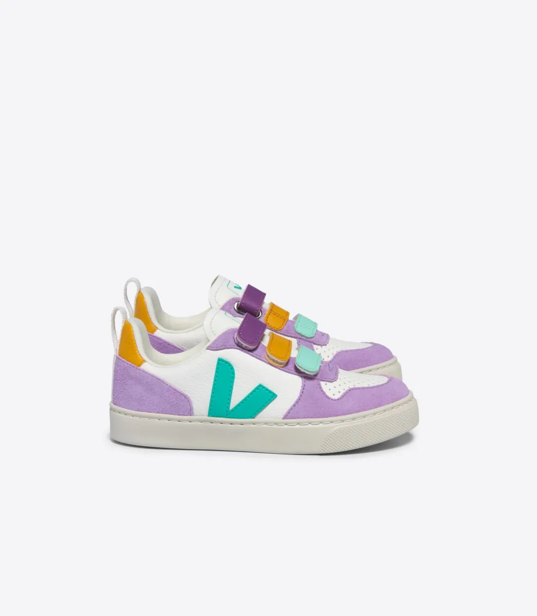 V-10 LEATHER WHITE MULTICO FRESHMINT>VEJA New