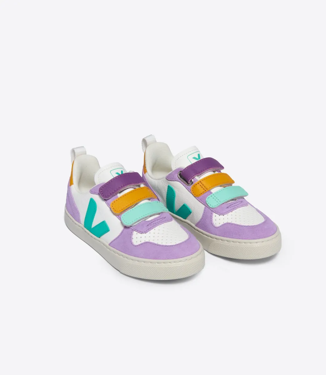 V-10 LEATHER WHITE MULTICO FRESHMINT>VEJA New