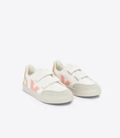 V-12 LEATHER WHITE MULTICO PLATINE>VEJA Shop