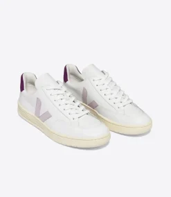 V-12 LEATHER WHITE PARME MAGENTA>VEJA New