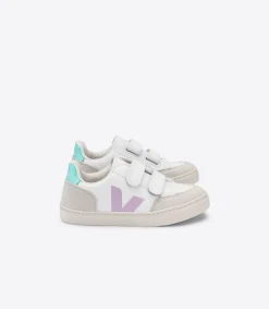 V-12 LEATHER WHITE PARME TURQUOISE>VEJA Hot