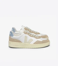V-90 LEATHER WHITE PIERRE STEEL>VEJA Sale