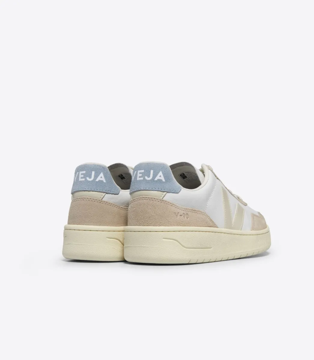V-90 LEATHER WHITE PIERRE STEEL>VEJA Sale