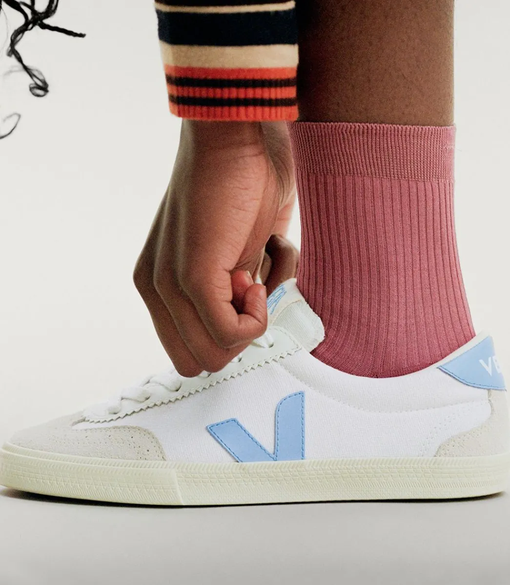 VOLLEY CANVAS WHITE AQUA>VEJA New