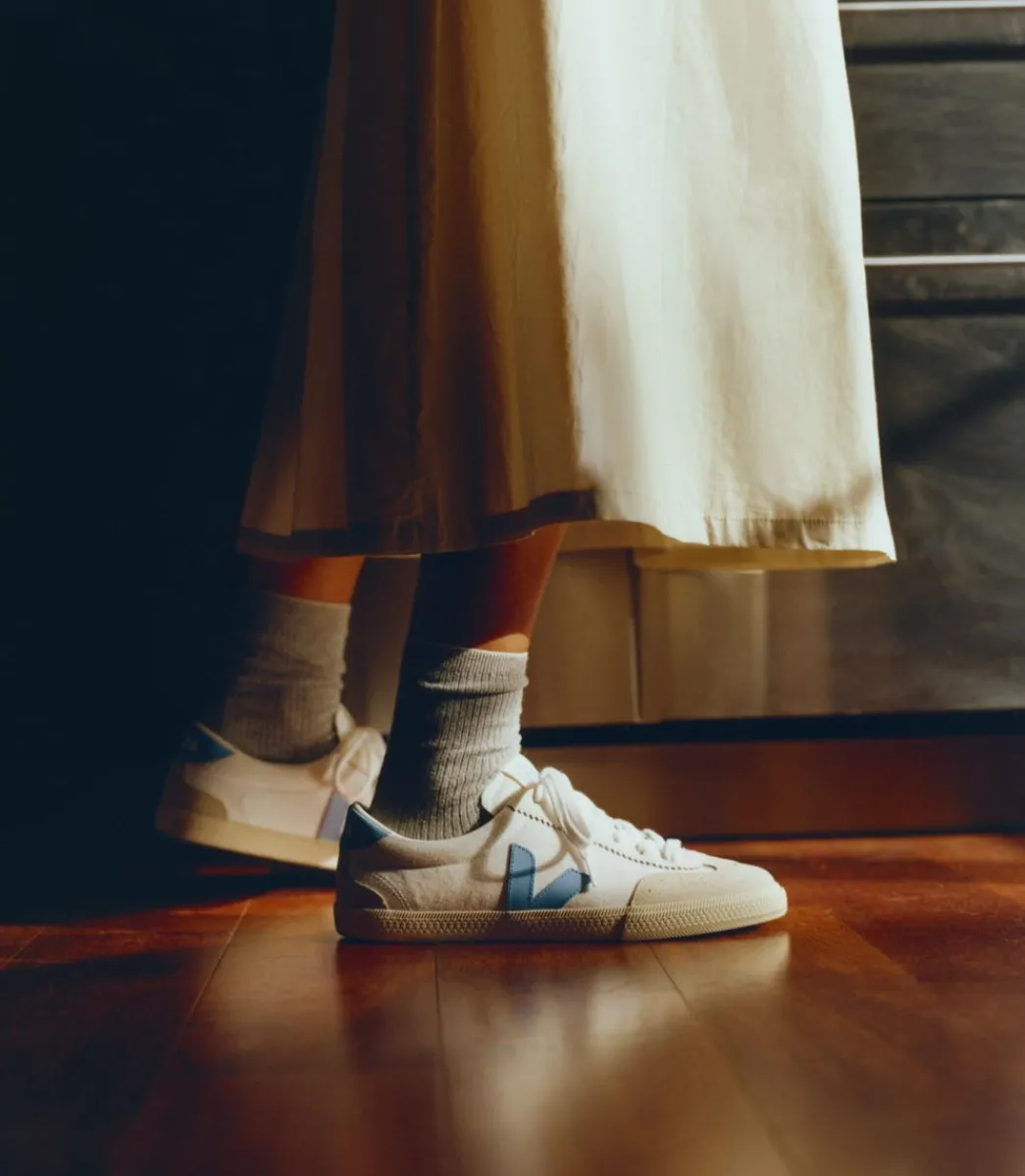VOLLEY CANVAS WHITE AQUA>VEJA New