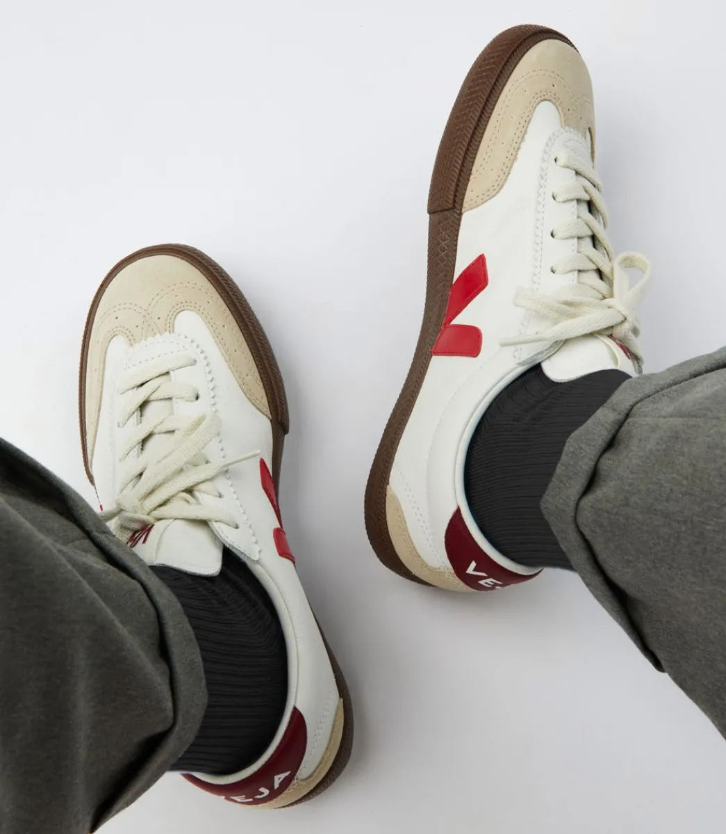 VOLLEY LEATHER WHITE PEKIN BARK>VEJA New
