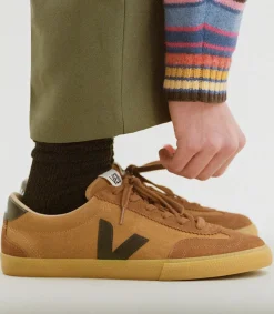 VOLLEY SUEDE CAMEL BLACK><noscript><img width=